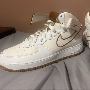 Nike Air Force 1 Mid '07 White Muted Bronze 2018 Retro AQ8650-101 Men's B-GRAD
